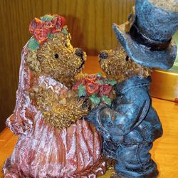wedding bride & groom bears cake topper Thumbnail