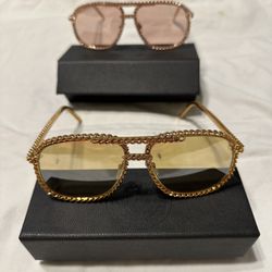VINTAGE FRAME COMPANY SNATCH FULL CUBAN EDITION 24K GOLD PLATED FRAME ROSE GOLD AND YELLOW GOLD 24K GOLD