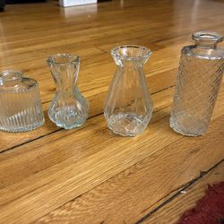 Four Glass Bud Vases 