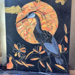 Beautiful Heron Original Painting 