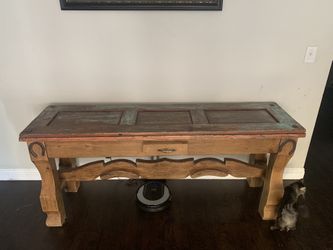 Santa Fe Style Table, Teak Rustic Doors, Vintage Chic Design