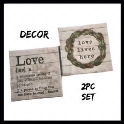 NWT Love 2Pc Wall Art Set