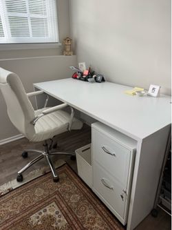White modern desk
