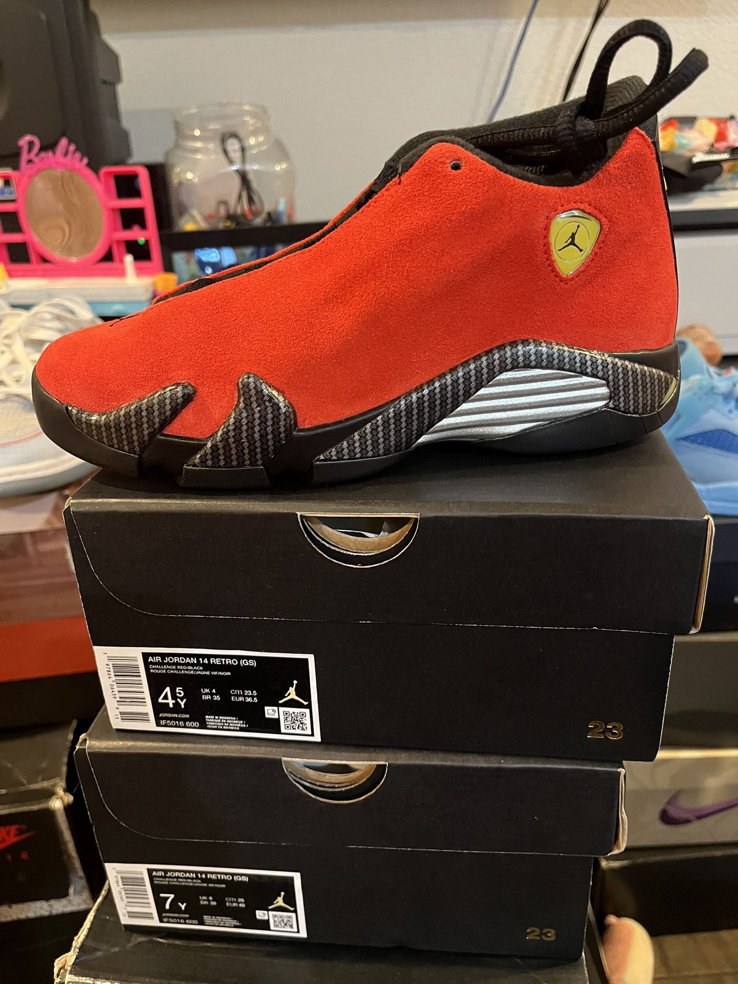 Jordan 14 Ferarri Size 4.5y And 7y