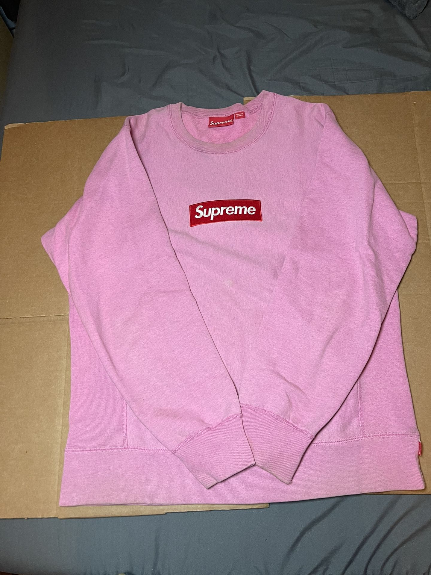 Supreme Box Log Crewneck Pink FW15