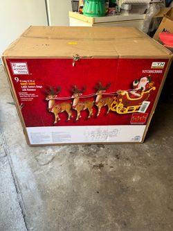 Holiday Accents 9ft Santa Sleigh and Reindeers