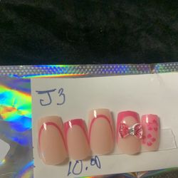 Pink Hawaiian Mid Length Square Press-on Nails