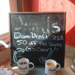 Metal Chalkboard And Dunkin Candles 