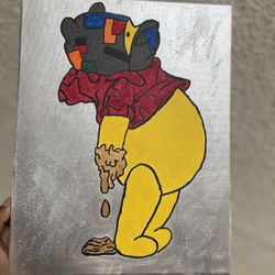 Abstract Winnie the Pooh Street Art Canvas