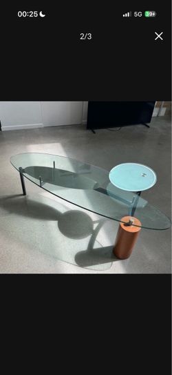 Modern Glass Coffee Table with Side Table