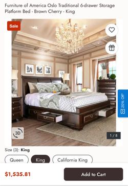 Ashley Furniture King Bed Brown Cherry