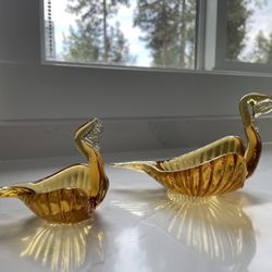 Vintage Glass Swans