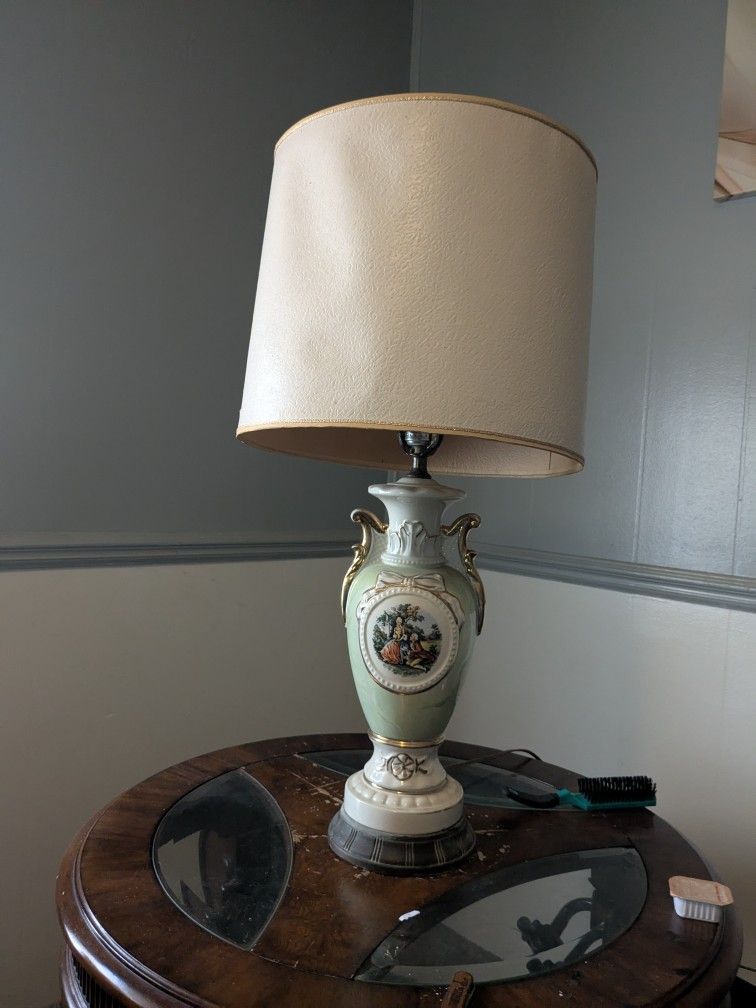 Victorian Painted Lamp