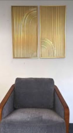 Metal Modern Wall Décor (Set of 2)Elysia Abstract – W110491817,Gold