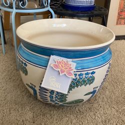 Handcrafted Ceramic Pot, Flower,India