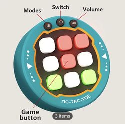 New Green Electronic Portable Tic Tac Toe Games For Kids 3+ For Christmas Birthday Gifts Travel/ Family Board Games