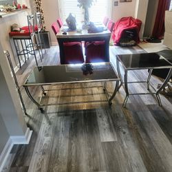 Glass Coffee Table And 2 End Tables 