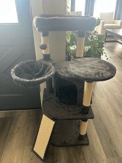 Gray Multi-Level Cat Tree with Condo