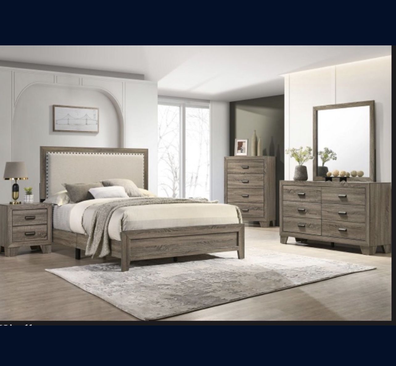 Bedroom Set 4pc Queen Not Including Mattress And Box Spring