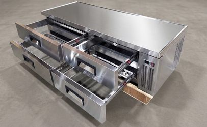 NSF 84 inches Refrigerated 4 Drawers Chefs Base CB84