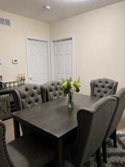 Modern Gray Dining Table (Table only) - Seats 4-6 | Excellent Condition
