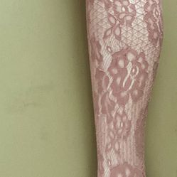 Rose Pink Laced Stockings Boots/heels