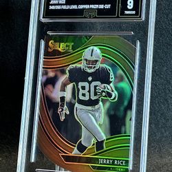 2020 Select 🔥 Jerry Rice 🔥 Field Level Copper Prizm Die-Cut /355 GMA 9 Mint 💎 - 49ers / Raiders