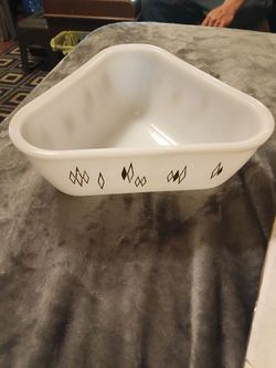 Vintage White Milk Glass Baking Dish