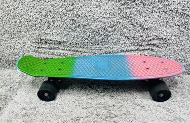 High Bounce Multicolor Colorblock 22in Skateboard Retro Mini Cruiser For Kids
