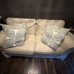 Beige Loveseat Couch 