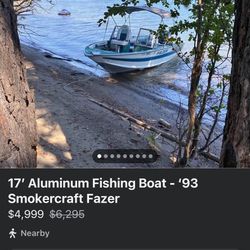 17” Aluminum Fishing Boat Smokercraft Fazer 