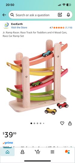 Wooden Race Car Ramp Set With Cars