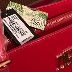 Original Badgley Mischka Red Quilted mint condition brand new Tote Bag. Brand new with tags, never been used.