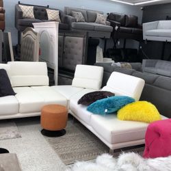 Leather White Modern Sectional 