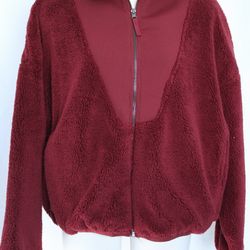 All in Motion XL Burgundy Sherpa Fleece 1/2 Zip Pullover