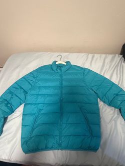 Teal puffer jacket