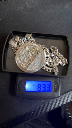 925 cuban with moissanite pendant