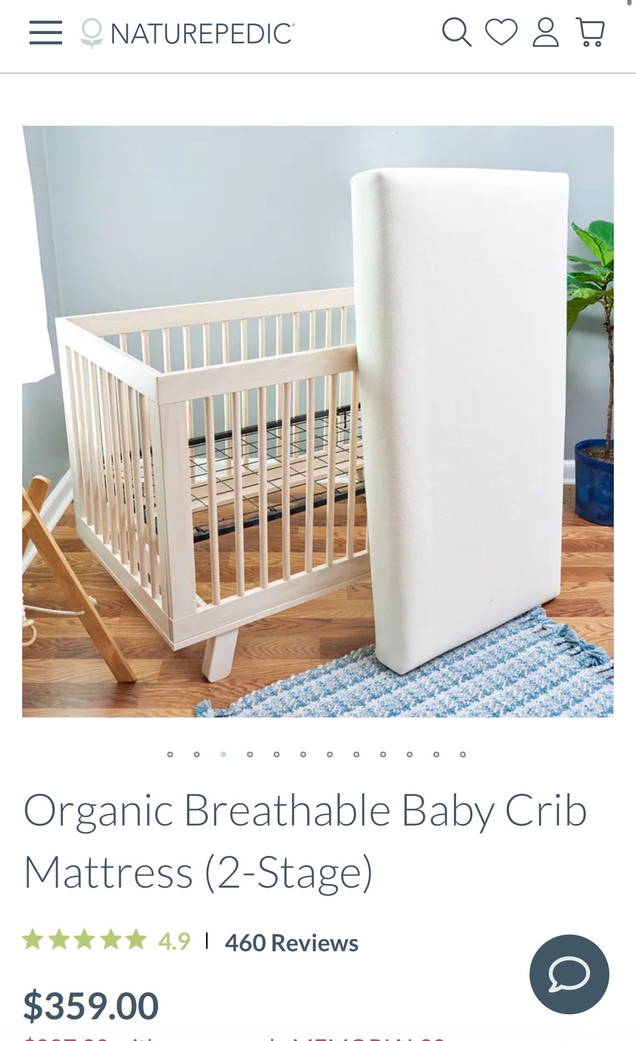 Naturepedic Crib Mattress (2 Stage) with Organic Waterproof Protector