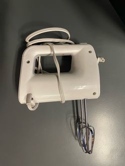 White Electric Hand Mixer with Beaters