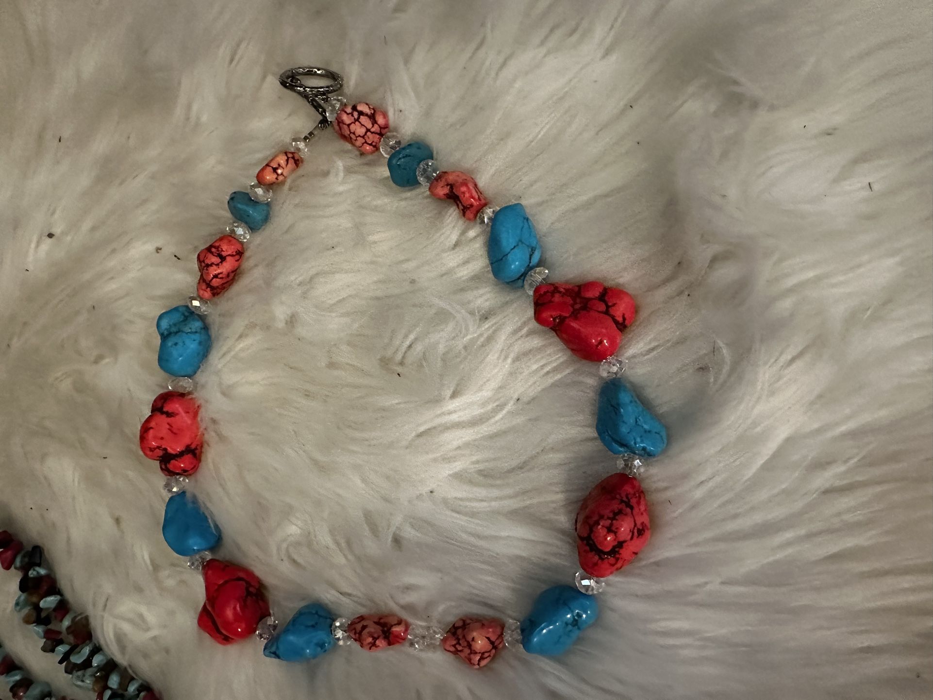 Howlite And Crystal Necklace