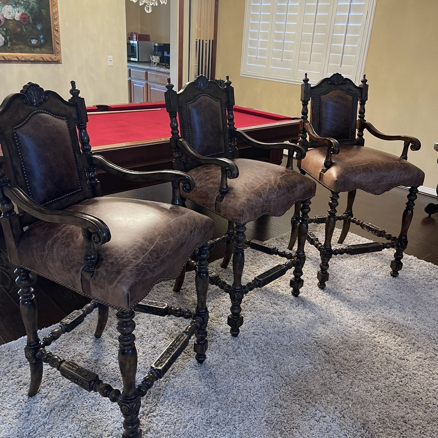 maitland-smith Bar Stools Chairs $275 Each Chair ($825 For All 3)