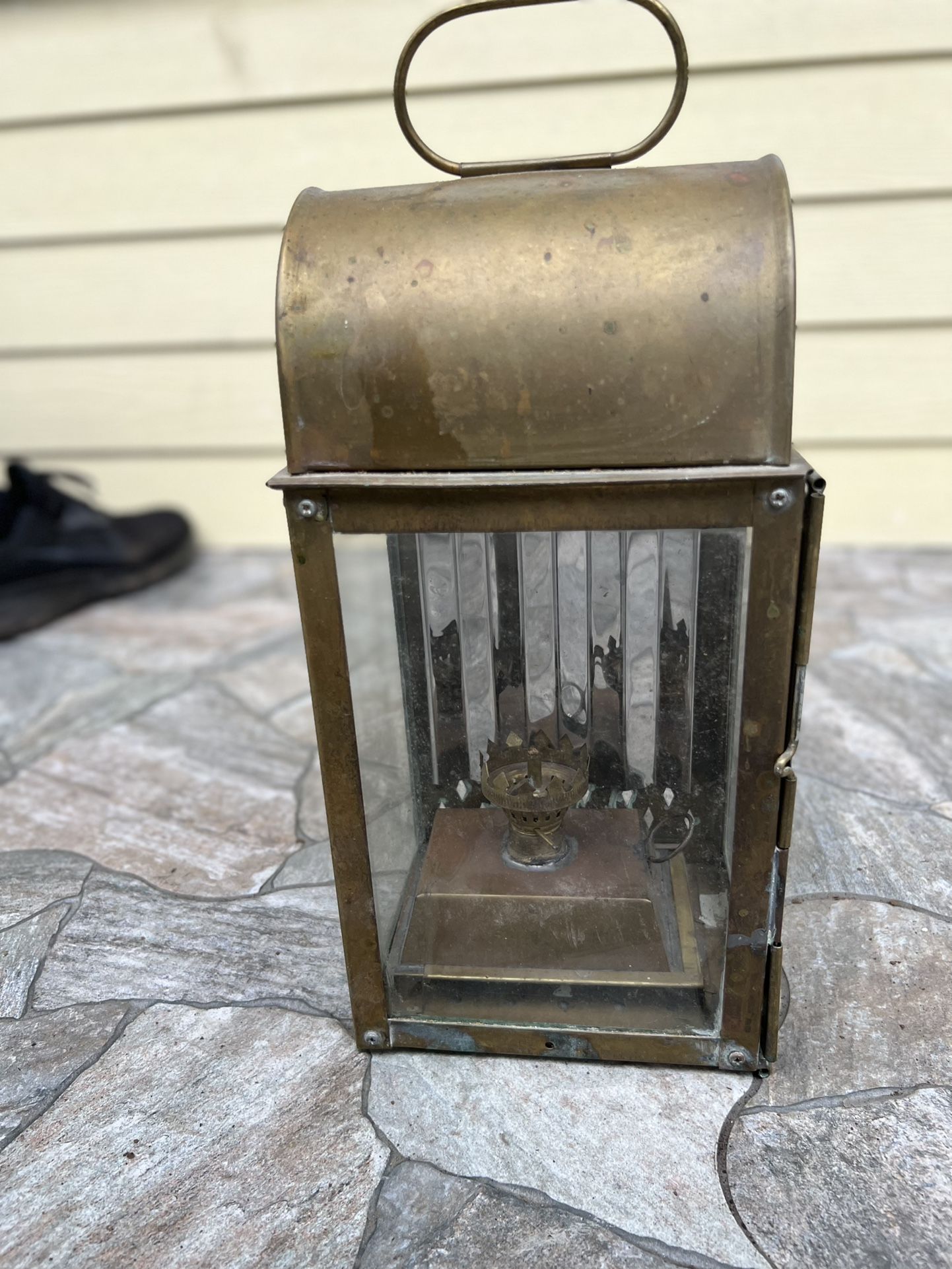 Vintage Antique  Brass ship Train Oil Lamp Lantern