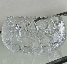 ABP American Brilliant Period Hobstars Cut Crystal Bowl