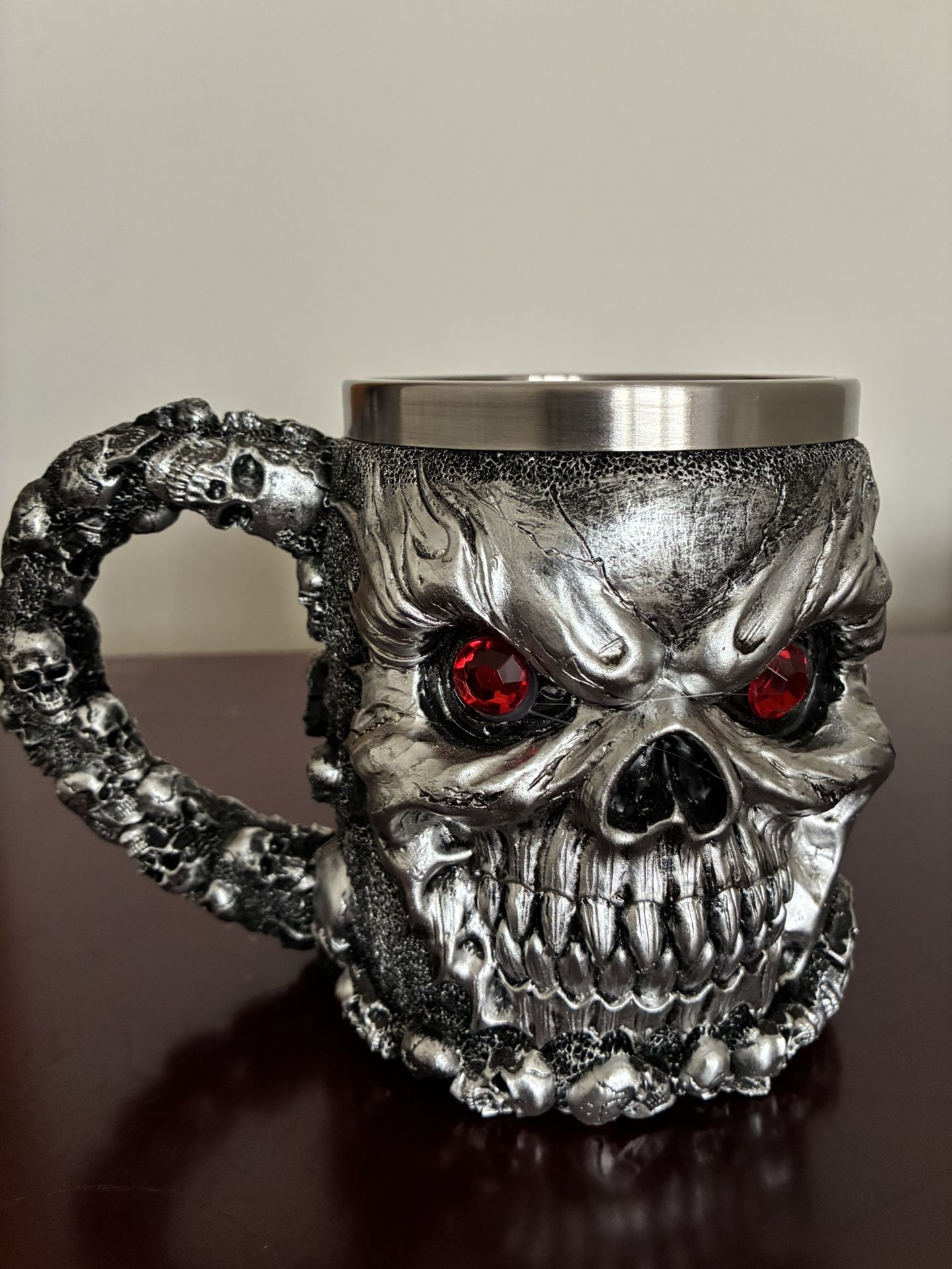A Skull With Red Eyes, Coffee Mug Or Beer Mug