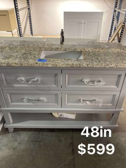 48in Bathroom Vanity With Top And Faucet