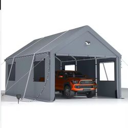 Carports 10x20FT Heavy Duty, Carport Canopy, Portable Car Port Garage with Side Roll Up Doors, Car Shelter All Weather, Grey