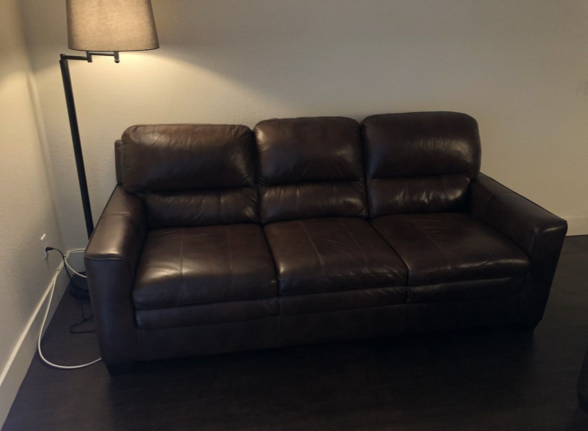 Brown Leather Sofa