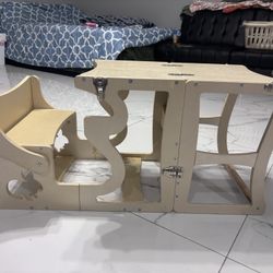 Toddler Table/ Chalk Board/ Counter Stool