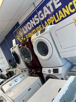 Nice clean heavy duty washer dryer stack