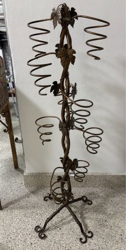 Wrought Iron Wine Bottle Floor Stand